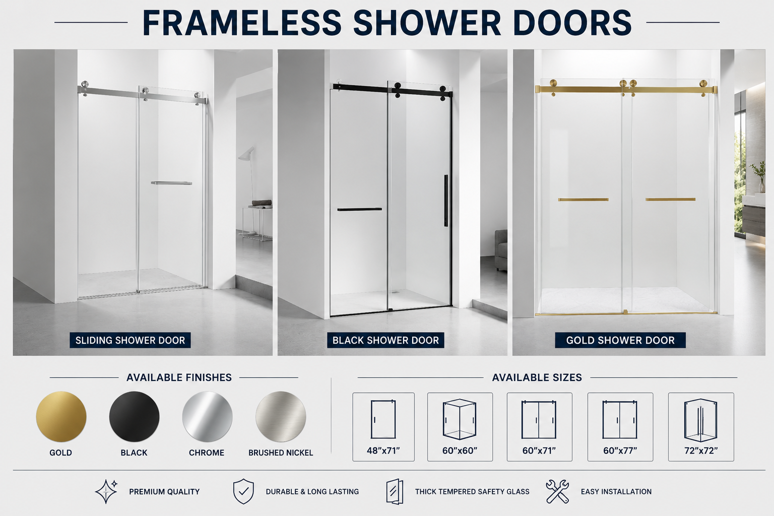 FRAMELESS SHOWER DOOR