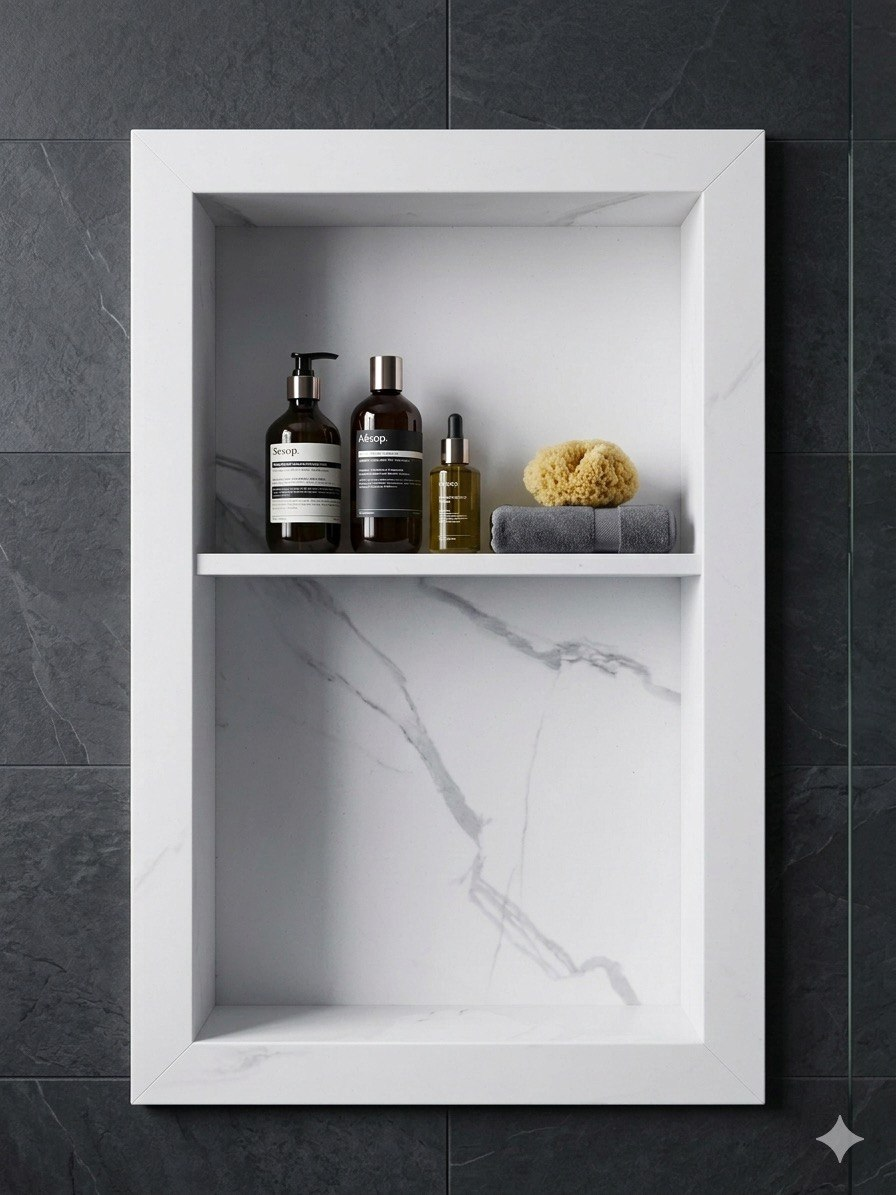 Marble Look Shower Niches – 16"×24", 12"×36" & 12"×48" | Multiple Colors view 4