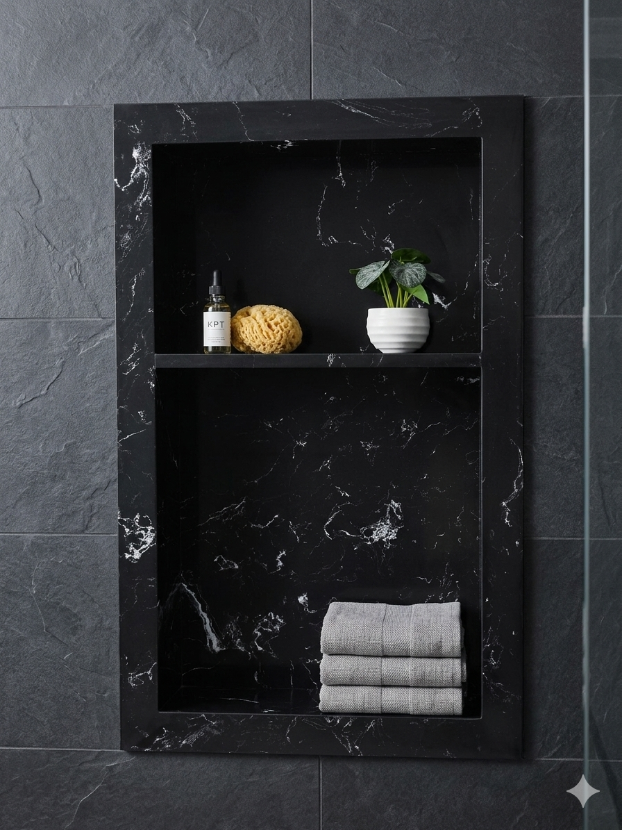 Marble Look Shower Niches – 16"×24", 12"×36" & 12"×48" | Multiple Colors view 3