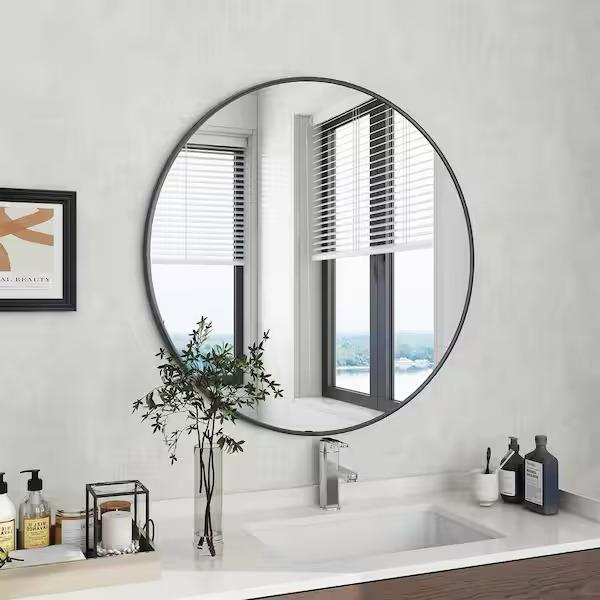 Modern Framed Wall Mirrors – Arch, Oval, Round, Square & Diamond Designs in Black, Gold & Silver view 2