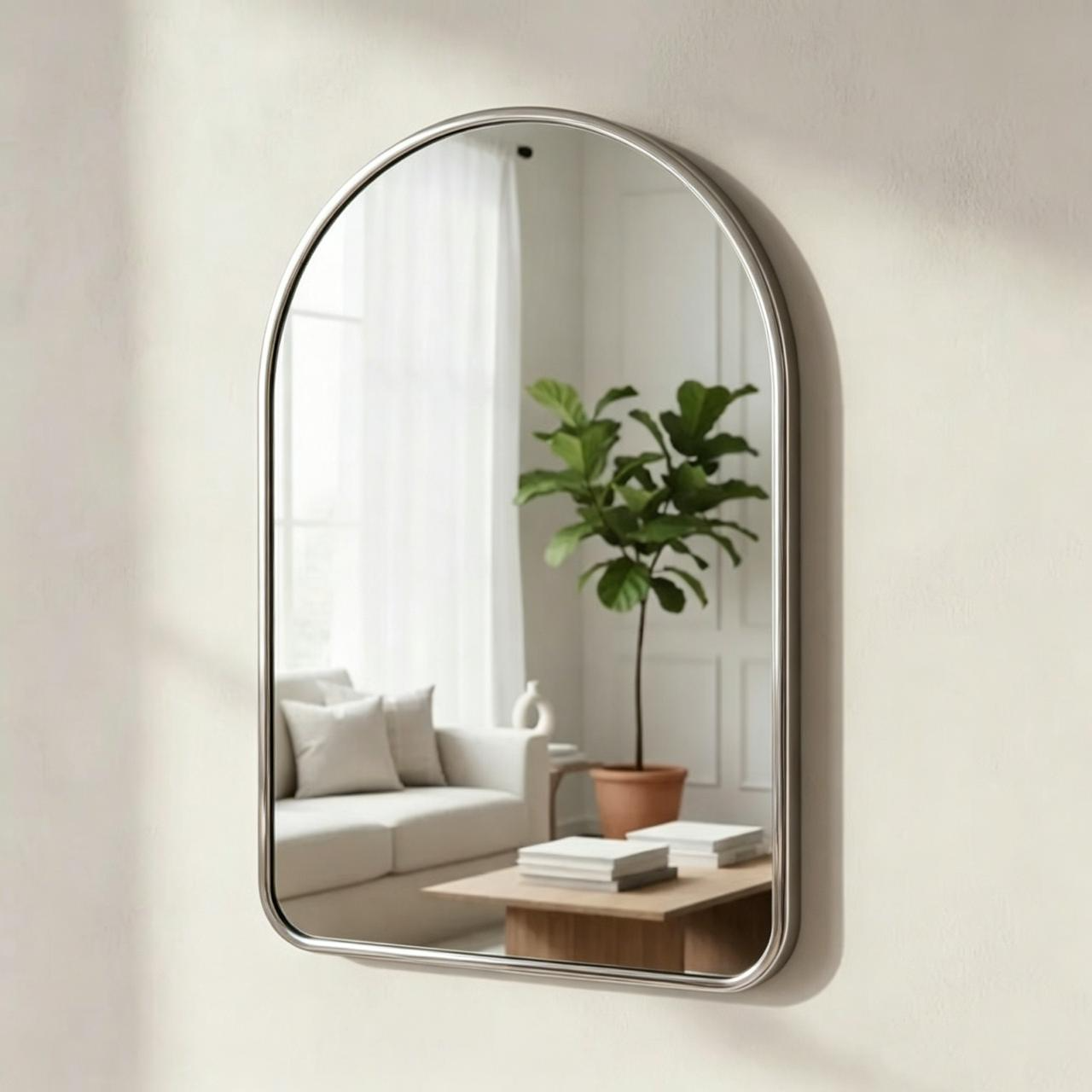 Modern Framed Wall Mirrors – Arch, Oval, Round, Square & Diamond Designs in Black, Gold & Silver view 4