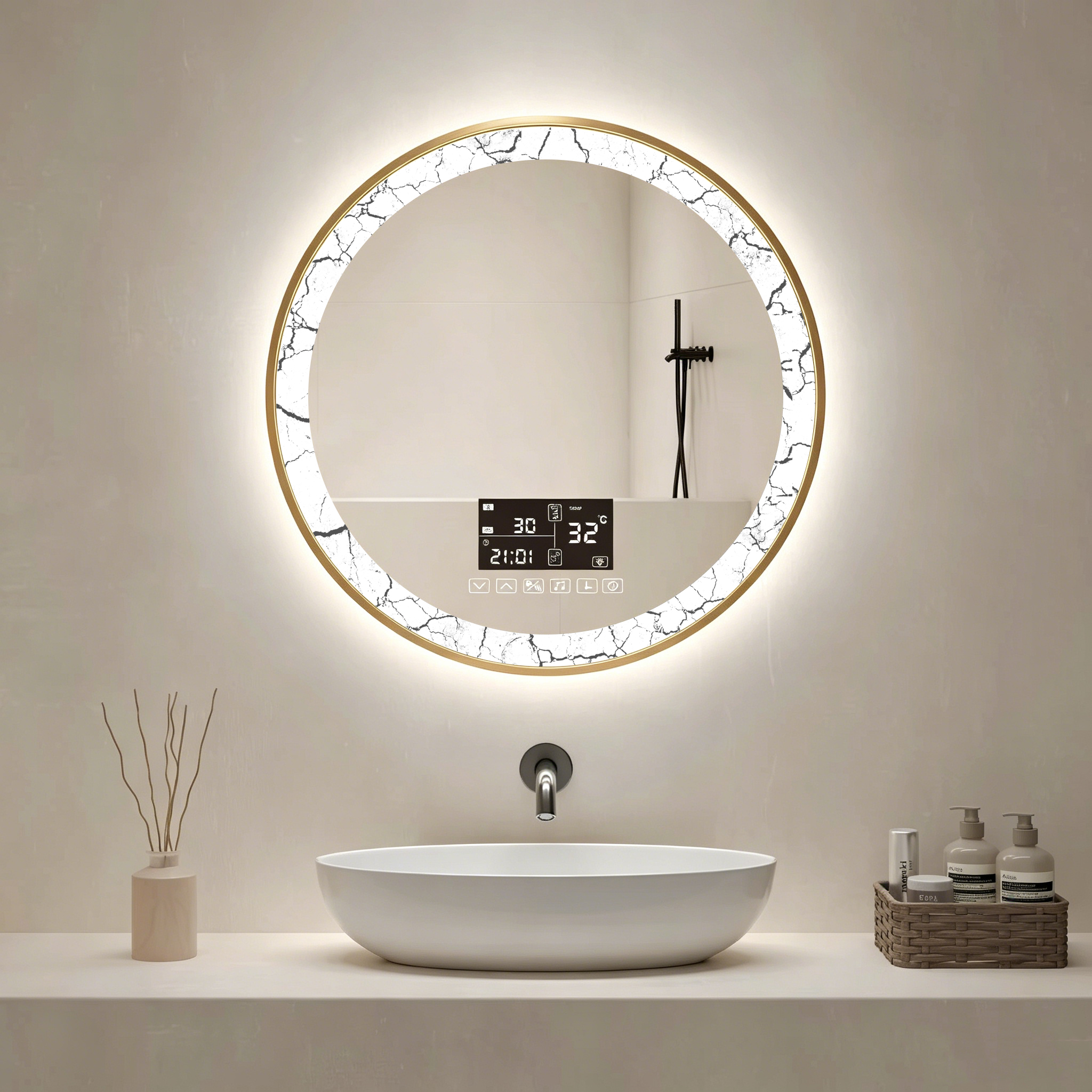 Modern LED Vanity Mirror with Smart Touch Controls and Anti-Fog Function view 2