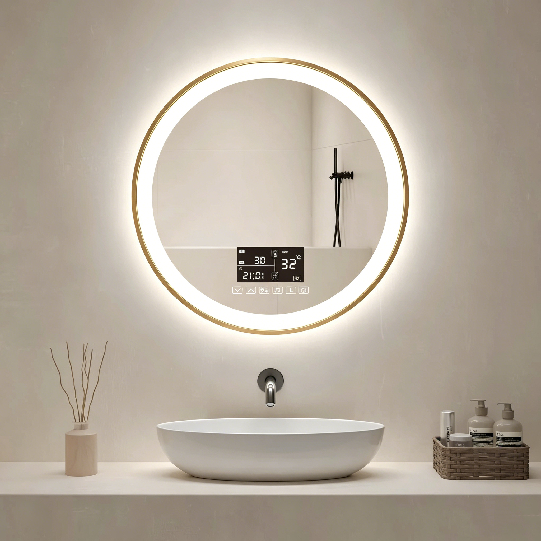 Modern LED Vanity Mirror with Smart Touch Controls and Anti-Fog Function view 3