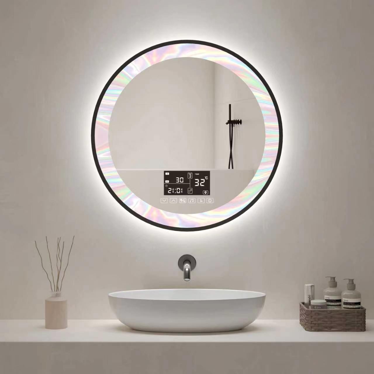 Modern LED Vanity Mirror with Smart Touch Controls and Anti-Fog Function view 1