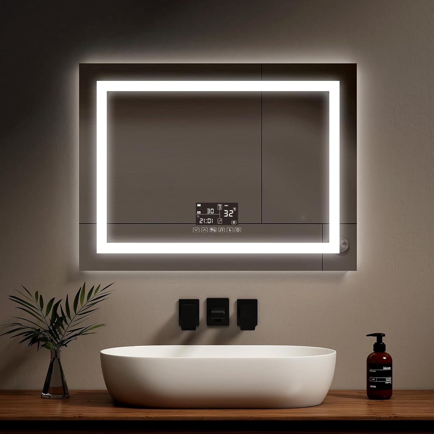 Modern LED Vanity Mirror with Smart Touch Controls and Anti-Fog Function view 5