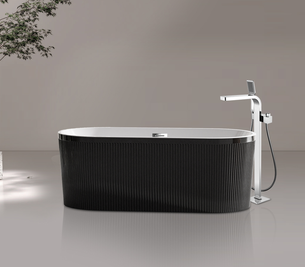 Freestanding Fluted Bathtub view 1