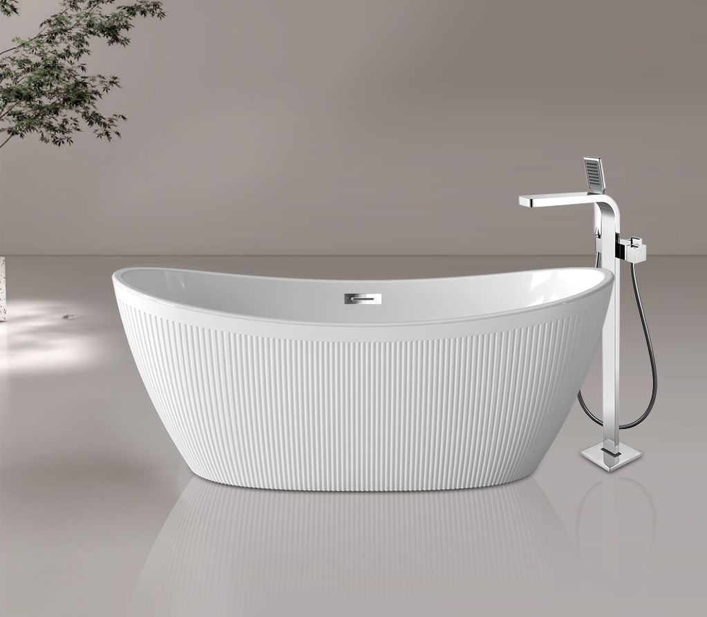 Freestanding Fluted Bathtub view 3